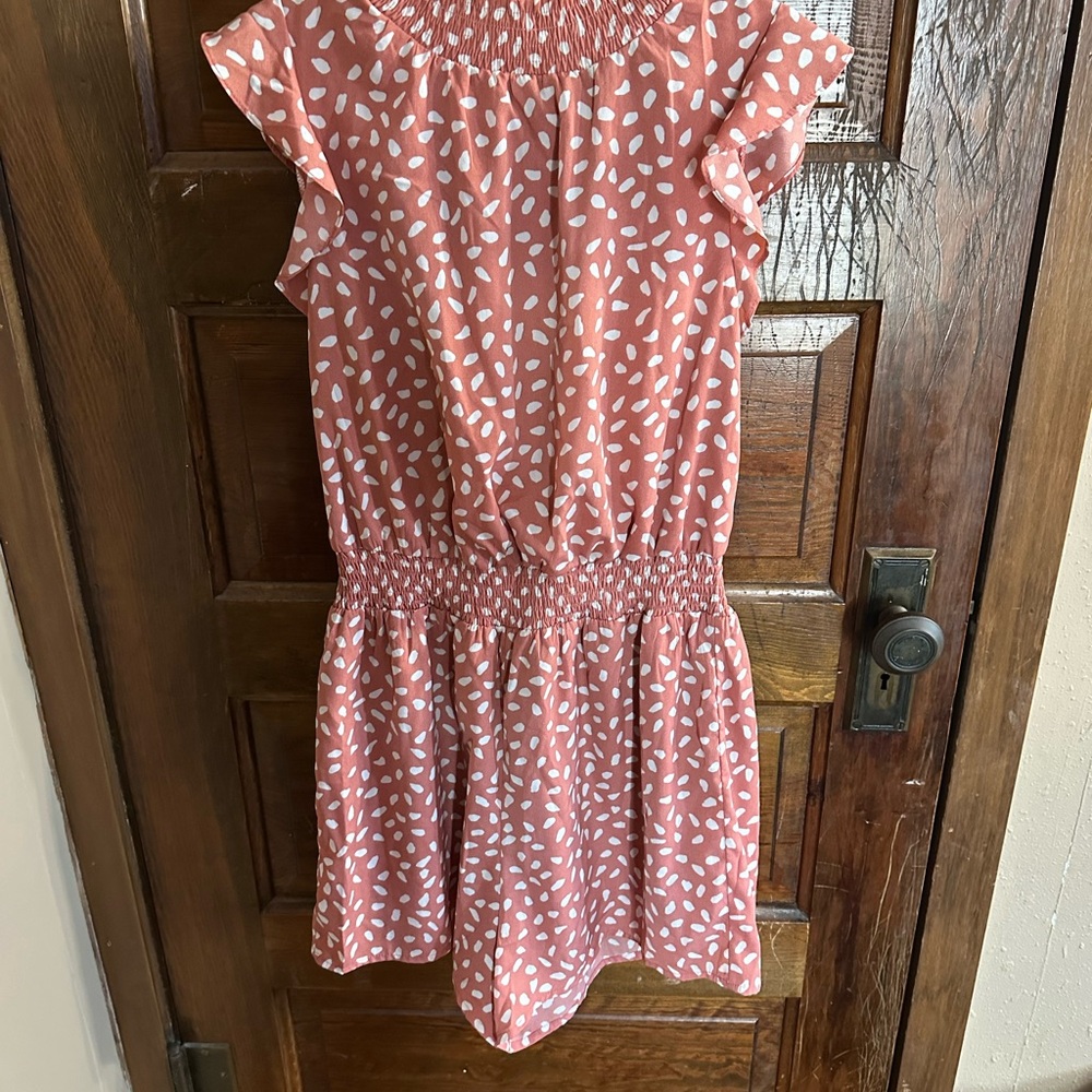 Love Brand Pink and White Patterned Woman’s Romper